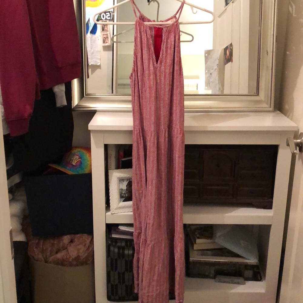 Red and white dress